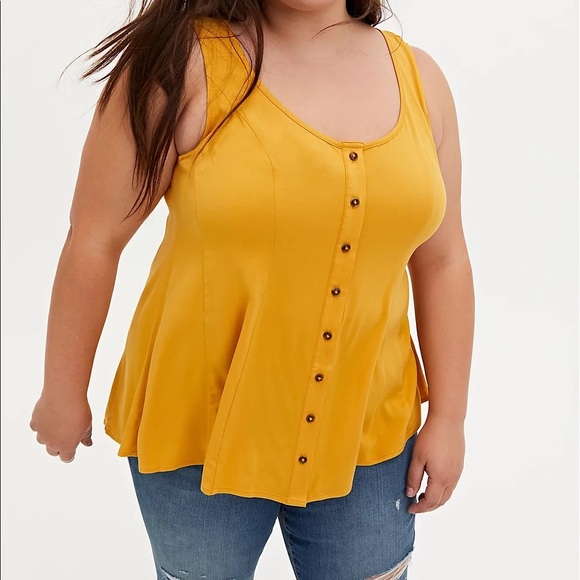 torrid Tops - Torrid stretch challis golden yellow 2x